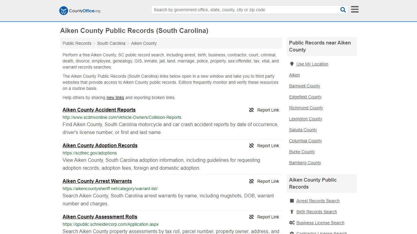 Aiken County Public Records (South Carolina) - County Office