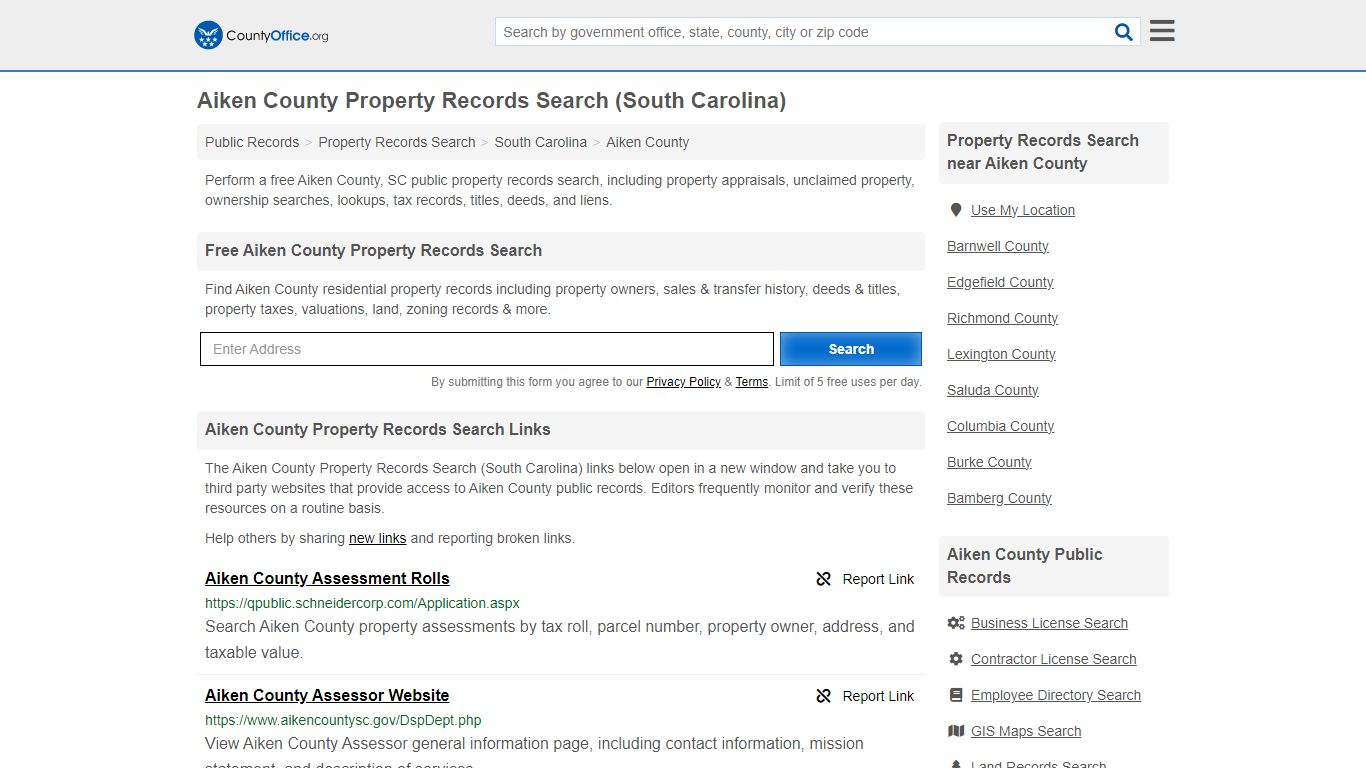 Aiken County Property Records Search (South Carolina) - County Office